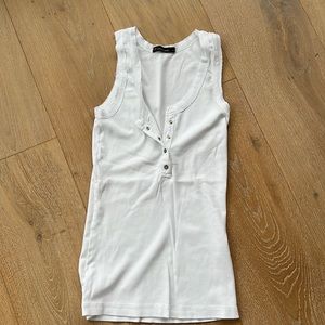Crown Jewel white ribbed tank